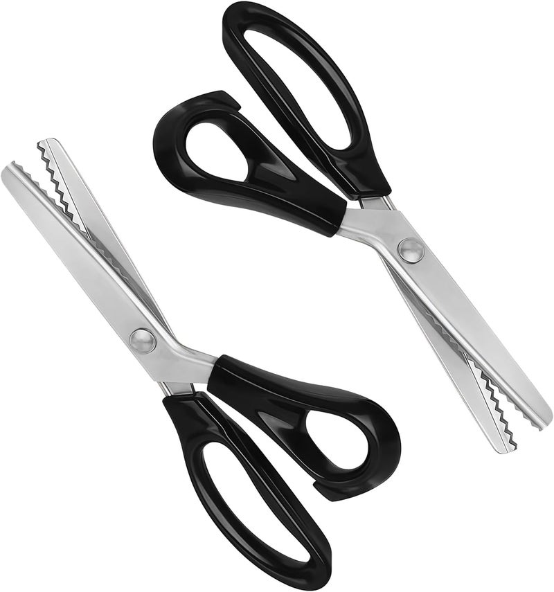 smrtcol Pinking Shears for Fabric Sewing Scissors with Decorative Zig Zag Edge Handheld Dressmaking for Leather, Paper, Crafting, Quilting & Tailoring (2 Pack) - Image 1